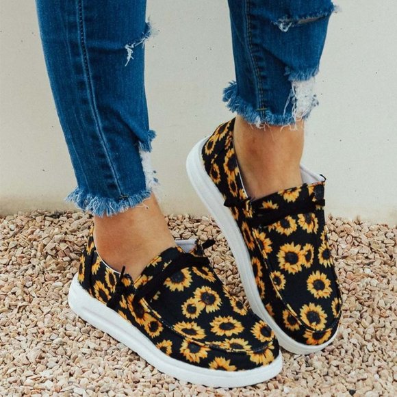 Restocked! Sunflower 🌻 Lace Up Flat Sneakers - Similar to Hey Dudes - NWT - - Picture 7 of 7